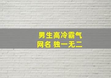 男生高冷霸气网名 独一无二